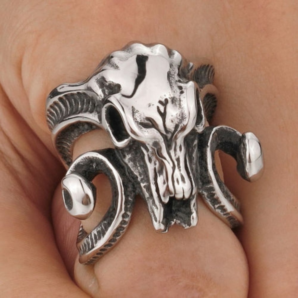 Stainless Steel ram skull